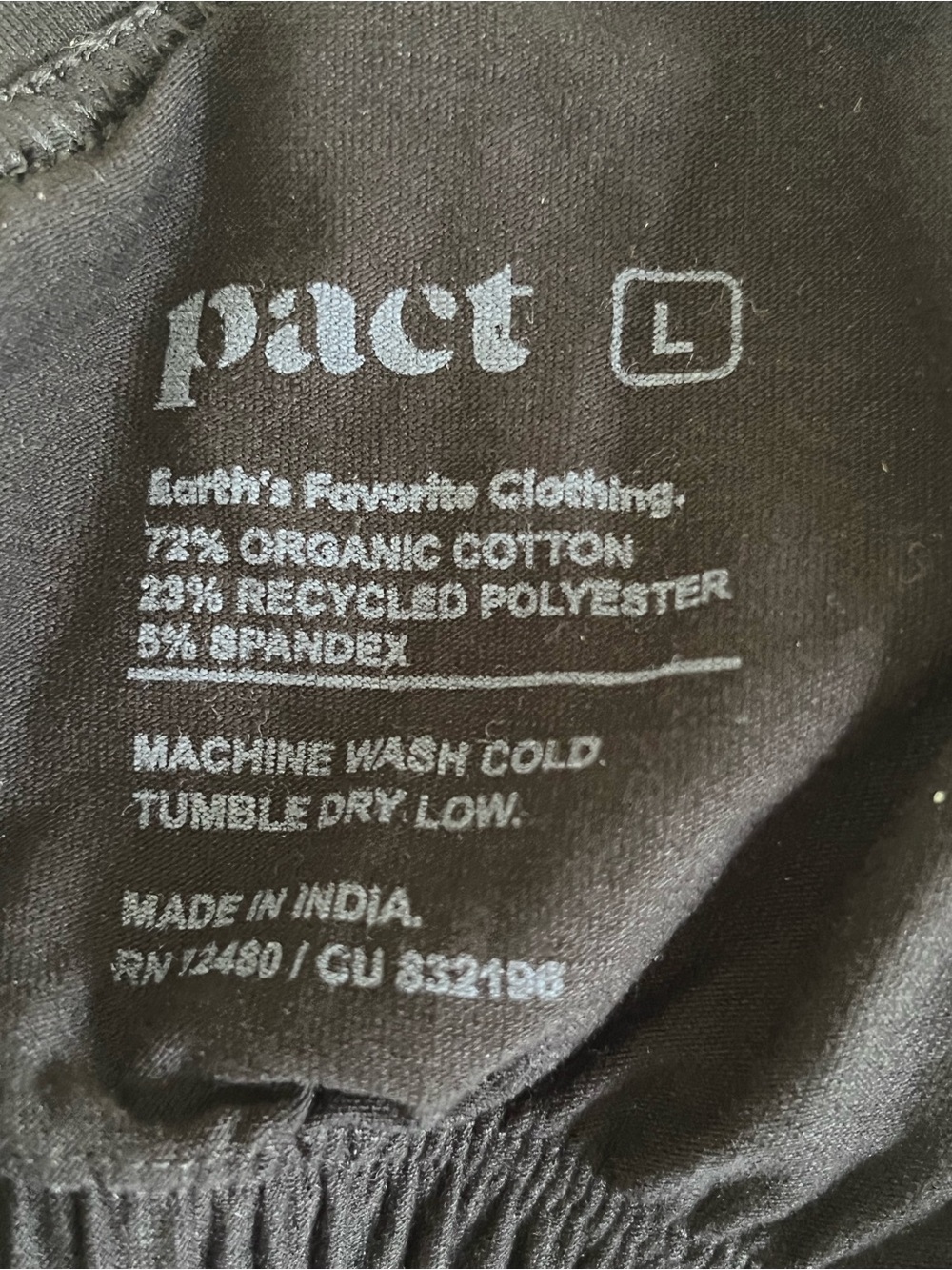 Pact Organic Cool Stretch Cropped Jumpsuit, Black, Large Fair Trade Ethical - Picture 5 of 7